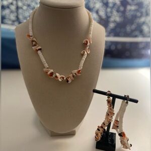 Elegant Shell Bead Necklace and Bracelet Set